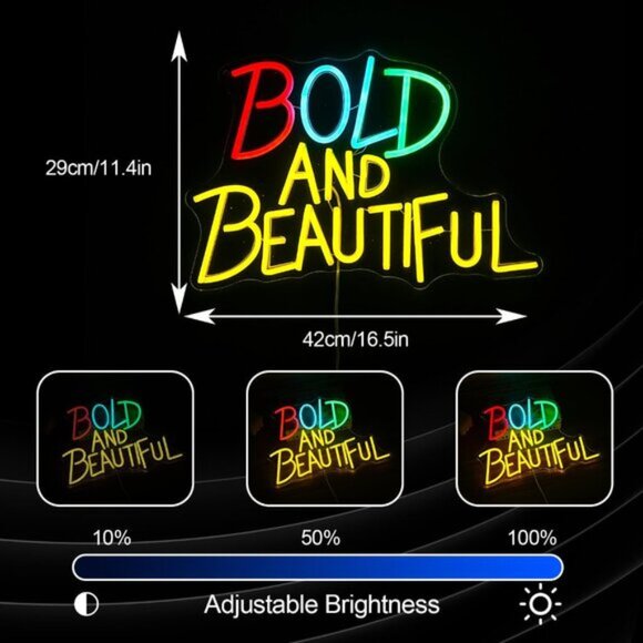 New Bold and Beautiful Neon Sign – LED Wall Decor Light for Stylish Room Decor - Picture 4 of 7